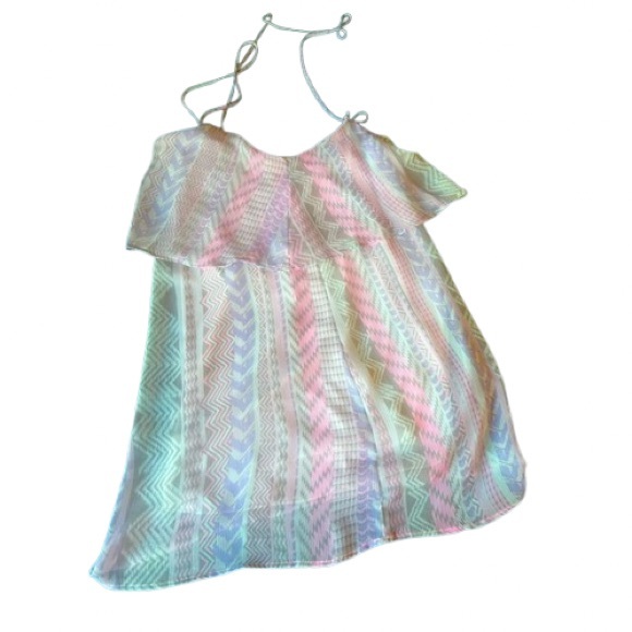 πMulti-Colored Sleeveless Aztec Mini Dress w/ Tie Back (size M)π - Picture 12 of 13